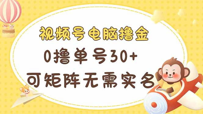 （14220期）视频号电脑撸金 0撸单号30+ 可矩阵 无需实名多号多得-青年云网创—高质量项目商城