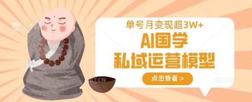 AI国学私域运营模型,单号月变现过W-青年云网创—高质量项目商城